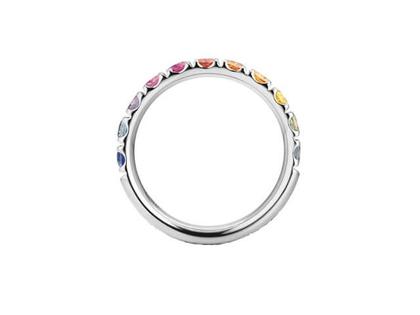 Capolavoro Rainbow Ring Weißgold Saphir bunt – Ringe Ring mit Besatz aus 750 Weißgold. – Ansicht 2