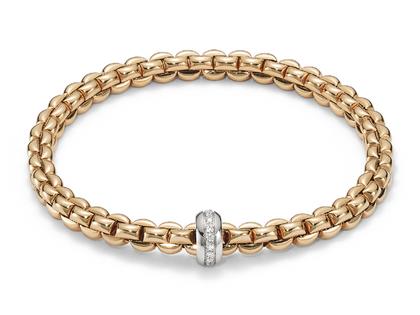 Fope FlexIt Olly Armband schmal mit Brillanten Roségold – Armschmuck Armband aus 750 Rotgold, 750 Weißgold und und .