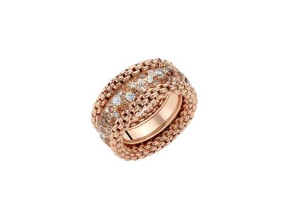 Fope Bubble Rings Ring Roségold poliert mit weißen und braunen Brillanten 3,13ct – Ringe Ring mit Besatz aus 750 Rotgold.