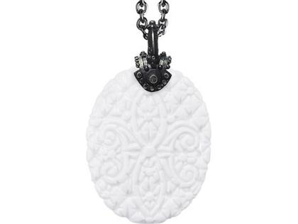 Nymphenburg Anhänger Medaillon dunkel 3 Fleur de Lis – Anhänger Anhänger ohne Besatz aus 925 Silber.