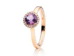 Capolavoro Espressivo Ring Roségold Amethyst klein – Ringe Ring mit Besatz in roségold und aus 750 Rotgold.