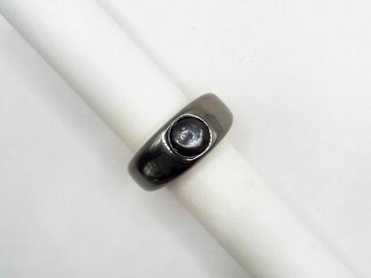Ehinger Schwarz Charlotte Touch Ring Keramik grau 8mm mit Dömchen – Ringe Ring in grau und aus Keramik.
