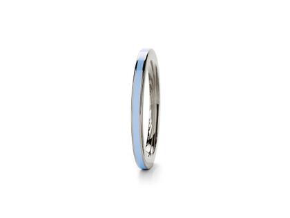 Niessing Setario Line Ring Fine Gray mit hellblauer Emaille – Ringe Ring in silber und aus 750 Weißgold.