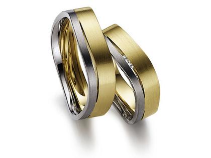 Gerstner Trauring Paar 24 mit Diamanten – Ringe Trauring mit Besatz aus 585 Gelbgold/Weißgold.