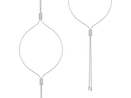 Fope Aria  doppelseitiges Y-Collier Weißgold 90cm längenverstellbar mit Brillanten 2,11ct – Halsschmuck Collier aus 750 Weißgold.