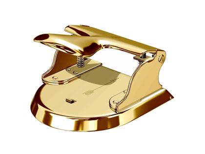 El Casco Locher aus Stahl vergoldet – Büroaccessoires Locher in gelbgold und vergoldet. – Ansicht 2
