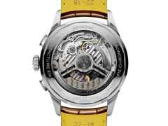 Breitling Premier B01 Chronograph 42 Automatik Edelstahl blaues Zifferblatt braunes Lederband – Herrenuhren Chronograph aus Edelstahl und Leder. Das Gehäuse ist rund und silber. Das Lederarmband Kroko / Alligator ist braun. Das Zifferblatt ist arabisch und blau. – Ansicht 4