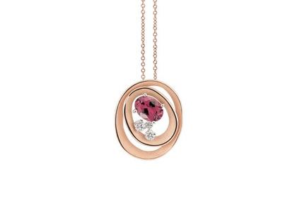 Cammilli Firenze Dune Solar Color Collierkette Pink Champagne mit Brillanten 0,190ct – Halsschmuck Collierkette aus 750 Rotgold.