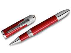 Montblanc Special Edition Great Characters Enzo Ferrari Rollerball – Schreibgeräte Rollerball in rot und aus Edelharz und platiniert.