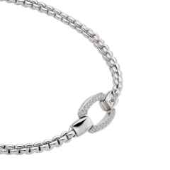 Fope Eka Flex'It Collier Weißgold mit dekorativem Verschluss und Brillanten 0,650ct – Halsschmuck Collier aus 750 Weißgold. – Ansicht 2