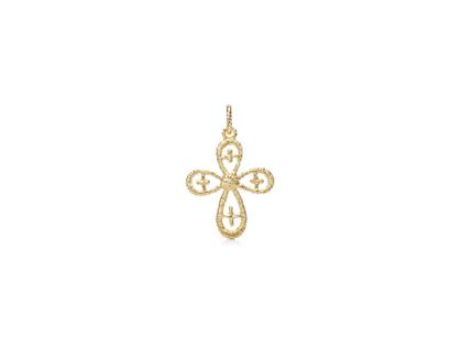 Brigitte Adolph Jewellery Design Carmina Kreuz Anhänger Silber vergoldet 21mm – Anhänger Anhänger ohne Besatz in gelbgold und aus 925 Silber vergoldet.