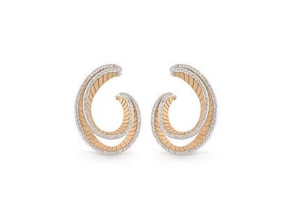 Cammilli Firenze Regina Ohrstecker Orange Apricot Gold mit Brillanten 0,530ct – Ohrschmuck Ohrstecker aus 750 Gelbgold.