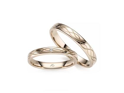 Gerstner Basic-Kollektion Trauring Paar aus 750/- Haselnussgold mit Brillant 0,005ct – Ringe Trauring mit Besatz in braun und aus 585 Weißgold/Rotgold.