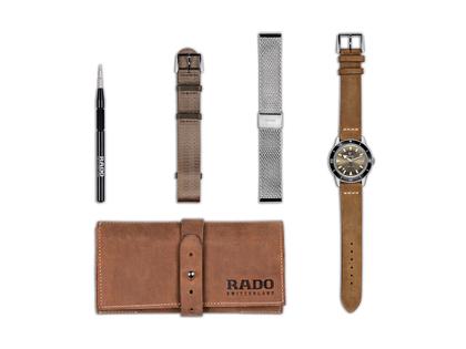Rado Captain Cook Edelstahl braun Lederband Limited Edition – Herrenuhren Uhr mit Datum aus Edelstahl und Keramik. Das Gehäuse ist rund und silber. Das Lederarmband ist braun. Das Zifferblatt ist ein Index in braun. – Ansicht 5