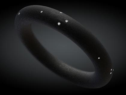 André Ribeiro Armreif Kautschuk mit Brillanten 0,27 – Armschmuck Armreif aus 750 Weißgold, Kautschuk und und .