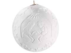 Meissen Baumschmuck Kugel mit Relief Krippe – Porzellanwaren Porzellandekoration in weiß und aus Porzellan.