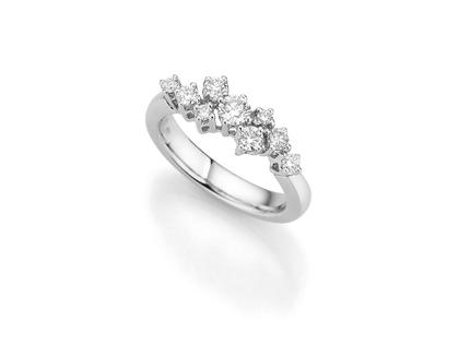 N1 Diamonds Diamantring Weißgold 9 Brillanten – Ringe Ring mit Besatz aus 585 Weißgold.