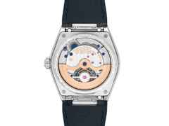 Frederique Constant Highlife Tourbillon Perpetual Calendar Manufacture Automatik Edelstahl 41mm blaues Zifferblatt Metallband – Herrenuhren Uhr mit Kalender aus Edelstahl und Leder. Das Gehäuse ist rund und silber. Das Edelstahlarmband ist silber. Das Zifferblatt ist ein Index in blau. – Ansicht 4
