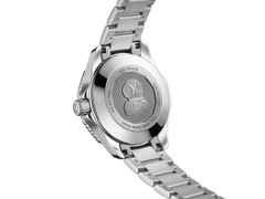 TAG Heuer Aquaracer Professional 300 Date Automatik Edelstahl 36mm rosa Zifferblatt mit Brillanten Metallband – Damenuhren Uhr mit Datum aus Edelstahl und Keramik. Das Gehäuse ist rund und silber. Das Edelstahlarmband ist silber. Das Zifferblatt ist ein Index in rosa. – Ansicht 3