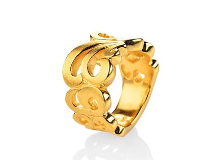 Drachenfels Design Perlentau Ring klein gelb – Ringe Ring aus 925 Silber.