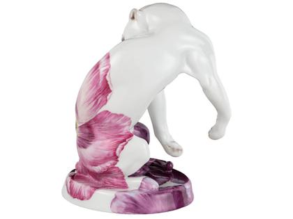 Meissen Figur Aufrichtender Panther "Giant Bloom" – Porzellanwaren Porzellandekoration in weiß und aus Porzellan. – Ansicht 3