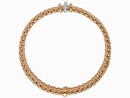 Fope Panorama Armband  mit 3 Ronden  Rosegold mit Brillanten – Armschmuck Armband aus 750 Rotgold. – Ansicht 2