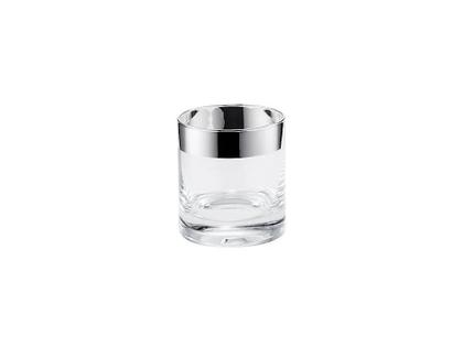 Sonja Quandt Whiskyglas "Paris" mit Silberrand 9cm – Silberwaren Silber Glas aus 925 Silber.