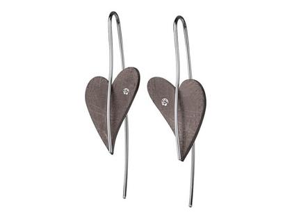 Ernstes Design Set 11 Edelstahl Altbronze beschichtet Herzohrhänger Brillant – Ohrschmuck Ohrhänger aus Edelstahl.