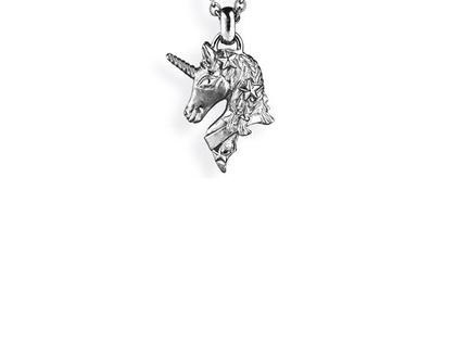 Drachenfels Design Sternenglanz und Schattentanz Anhänger Einhorn Bright  klein  Silber Vintage – Anhänger Anhänger ohne Besatz aus 925 Silber.