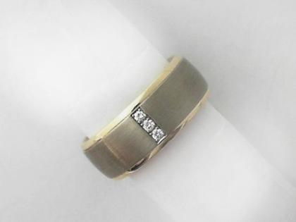 Eduard G. Fidel EGF  Trauring Nr. 13 mit Brillanten – Ringe Trauring mit Besatz aus 585 Weißgold, 585 Gelbgold und und .