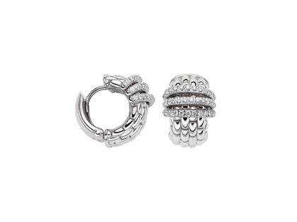 Fope Panorama Creolen Weißgold mit Brillanten – Ohrschmuck Creolen aus 750 Weißgold.