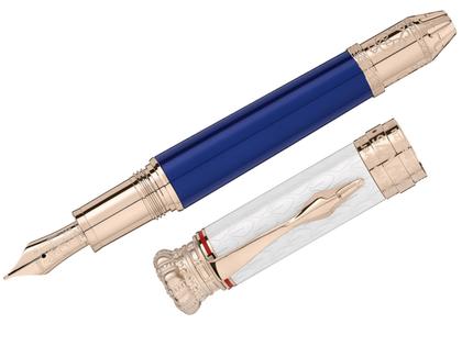 Montblanc 2018 Patron of Art: Limitierte Edition Ludwig II Füllfederhalter 4810 – Schreibgeräte Füllfederhalter in blau und aus 750 Gelbgold und platiniert. – Ansicht 3