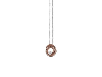 Cammilli Firenze Dune Assolo Collier Brown Chocolate Gold 45cm mit Brillant 0,100ct – Halsschmuck Kette mit Anhänger aus 750 Weißgold.