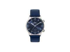 Sinn Spezialuhren 6033 B Frankfurter Finanzplatzuhr Limited Edition Automatik Edelstahl 34mm blaues Zifferblatt Metallband – Herrenuhren Uhr mit Datum aus Edelstahl. Das Gehäuse ist rund und silber. Das Edelstahlarmband ist silber. Das Zifferblatt ist arabisch Index und blau. – Ansicht 2