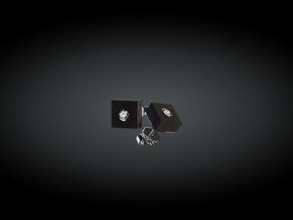 André Ribeiro Ohrstecker Quadrat Kautschuk mit Brillanten 0,20 – Ohrschmuck Ohrstecker aus 750 Weißgold, Kautschuk und und .