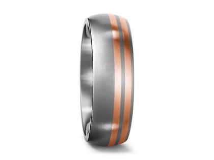 TitanFactory Titanring Nr. 06 – Ringe Trauring aus 750 Rotgold, Titan und und .