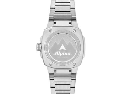 Alpina Alpiner Extreme Solarmetre Quarz Edelstahl 38mm türkisfarbenes Zifferblatt Metallband – Herrenuhren Uhr mit Datum aus Edelstahl. Das Gehäuse ist rund und silber. Das Edelstahlarmband ist silber. Das Zifferblatt ist ein Index in türkis. – Ansicht 3