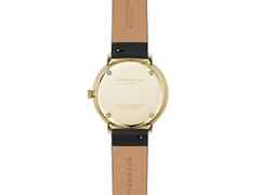 Sternglas Naos XS Quarz Edelstahl Gelbgold-PVD 33mm weißes Zifferblatt schwarzes Lederband – Damenuhren Uhr mit Datum aus Edelstahl und PVD beschichtet. Das Gehäuse ist rund und gelbgold. Das Lederarmband ist schwarz. Das Zifferblatt ist ein Index in weiß. – Ansicht 4