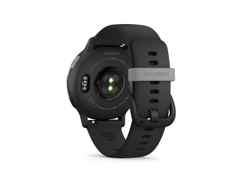 Garmin vívoactive 5 faserverstärktes Polymer schwarz 42mm schiefergraues Kautschukband – Damenuhren Uhr Multifunktion aus eloxiertes Aluminium, Kautschuk, Kunststoff und PVD beschichtet. Das Gehäuse ist rund und schwarz. Das Kautschuk / Kunststoff / Silikon Armband ist anthrazit. Der Zifferblatt ist digital. – Ansicht 5