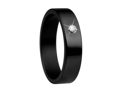Bering Arctic Symphony Innenring breit Zirkonia gefasst einfach Keramik Schwarz – Ringe Ring mit Besatz aus Keramik.