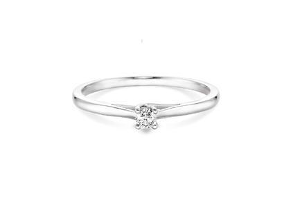 N1 Diamonds Verlobungsring 4er Krappe Weißgold mit Brillant 0,20ct – Ringe Ring mit Besatz aus 585 Weißgold.