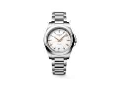 Longines Conquest Quarz Edelstahl 34mm weißes Zifferblatt Metallband – Damenuhren Uhr mit Datum aus Edelstahl. Das Gehäuse ist rund und silber. Das Edelstahlarmband ist silber. Das Zifferblatt ist ein Index in weiß.