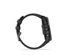 Garmin epix Pro Sapphire Titan carbongrau beschichtet 51 mm Kautschukband schwarz – Herrenuhren Uhr Multifunktion aus DLC beschichtet, Kautschuk und Titan. Das Gehäuse ist rund und schwarz. Das Kautschuk / Kunststoff / Silikon Armband ist schwarz. Das Zifferblatt ist digital und schwarz. – Ansicht 7