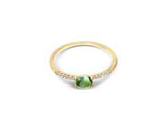 Nanis Dancing in the Rain Tourmalines Ring Gelbgold grüner Turmalin klein – Ringe Ring mit Besatz aus 750 Gelbgold.