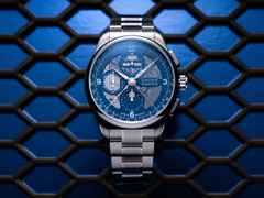 Union Glashütte Belisar Chronograph Mondphase Automatik Edelstahl 42mm blaues Zifferblatt Metallband – Herrenuhren Chronograph aus Edelstahl. Das Gehäuse ist rund und silber. Das Edelstahlarmband ist silber. Das Zifferblatt ist arabisch Index und blau. – Ansicht 6