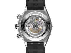 Breitling Super Chronomat B01 44 Automatik Edelstahl und Platin eisblaues Zifferblatt schwarzes Kautschukband – Herrenuhren Chronograph aus 950 Platin und Edelstahl. Das Gehäuse ist rund und silber. Das Kautschuk / Kunststoff / Silikon Armband ist schwarz. Das Zifferblatt ist ein Index in blau. – Ansicht 3