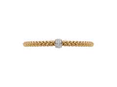 Fope FlexIt Solo Armband  1 Ronde Brillanten Gelbgold – Armschmuck Armband aus 750 Gelbgold, 750 Weißgold und und . – Ansicht 3