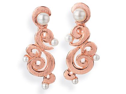 Drachenfels Design Perlentau Ohrstecker groß rosé – Ohrschmuck Ohrstecker aus 925 Silber.