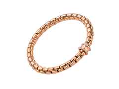 Fope Eka Flex'It Armband  mittel Roségold 1 Ronde mit Brillanten 0,21ct M flexibel – Armschmuck Armband aus 750 Rotgold. – Ansicht 2