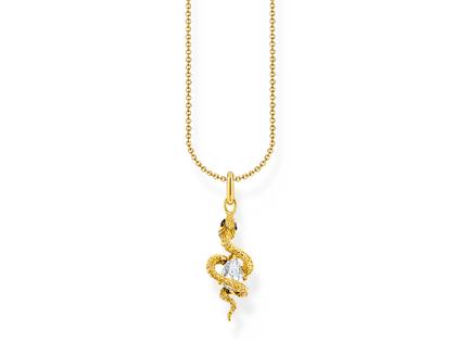 Thomas Sabo Tempting Romance Kette mit Anhänger Schlange Silber vergoldet 45cm – Halsschmuck Kette mit Anhänger aus 925 Silber und und vergoldet.